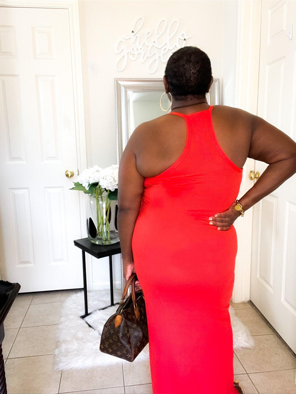 The Feel Good Racer Back | Tangerine Plus Size Maxi Dress