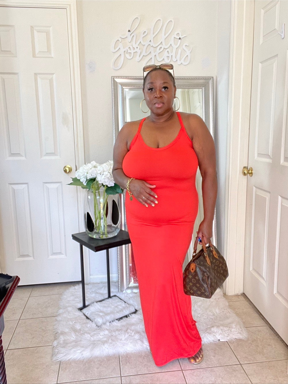 The Feel Good Racer Back | Tangerine Plus Size Maxi Dress