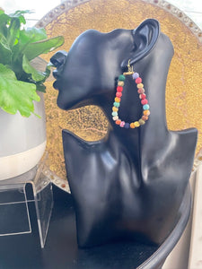 Kantha Bead Oblong Hoop | Earrings