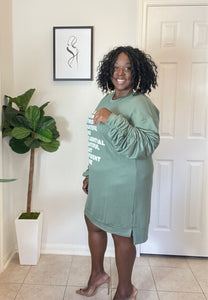 The I AM Sweatshirt- Sage | Plus Size Dress