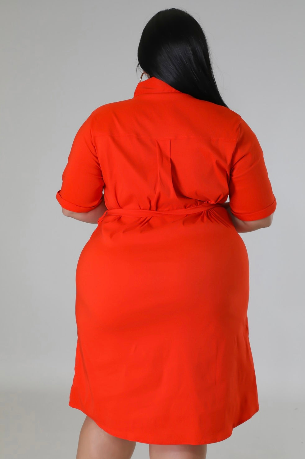 plus size red shirt dress